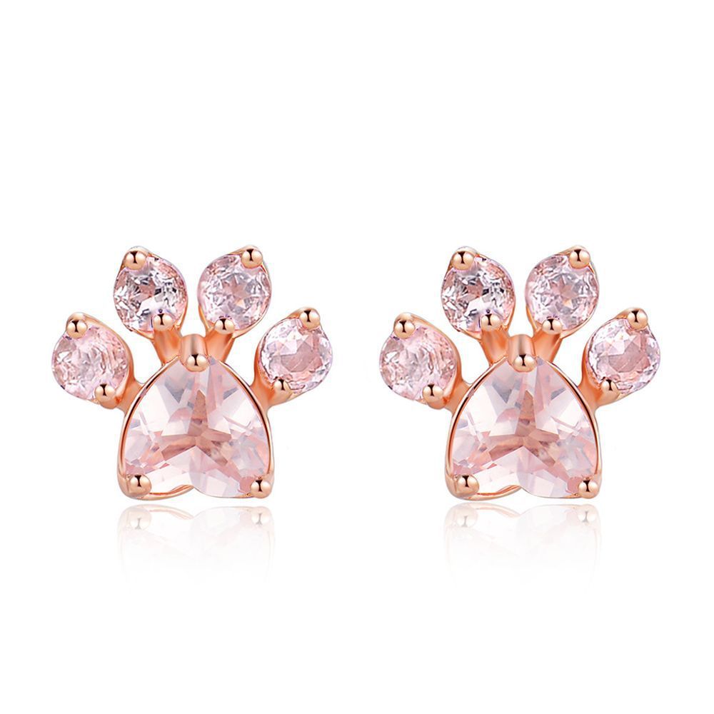 Rose Gold Hibiscus Stone Cat's Claw Jewelry