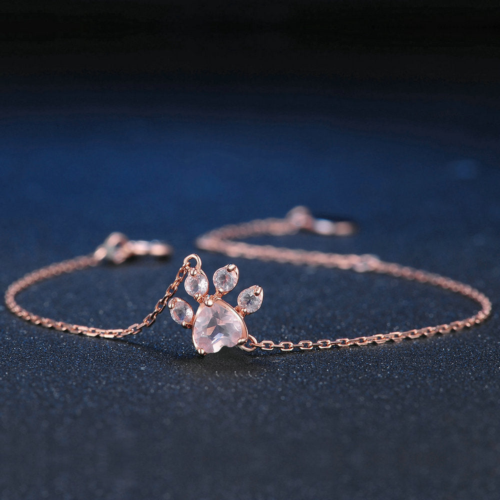 Rose Gold Hibiscus Stone Cat's Claw Jewelry