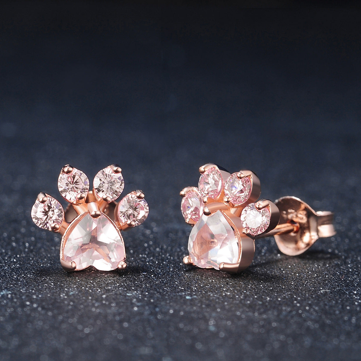 Rose Gold Hibiscus Stone Cat's Claw Jewelry