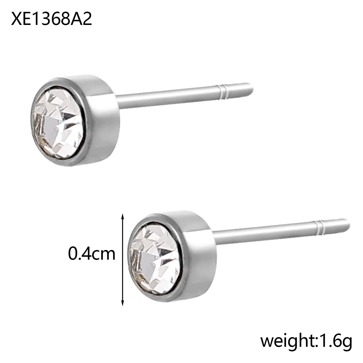 Stainless Steel Gold-plated Birth Stone Constellation Diamond Bone Nail