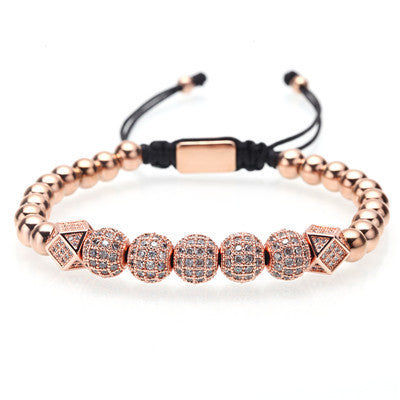Micro inlay black diamond ball bracelet