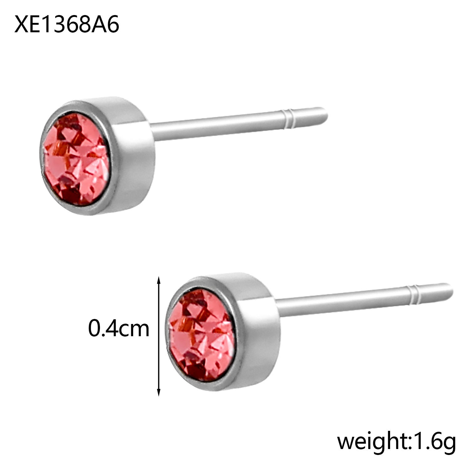 Stainless Steel Gold-plated Birth Stone Constellation Diamond Bone Nail