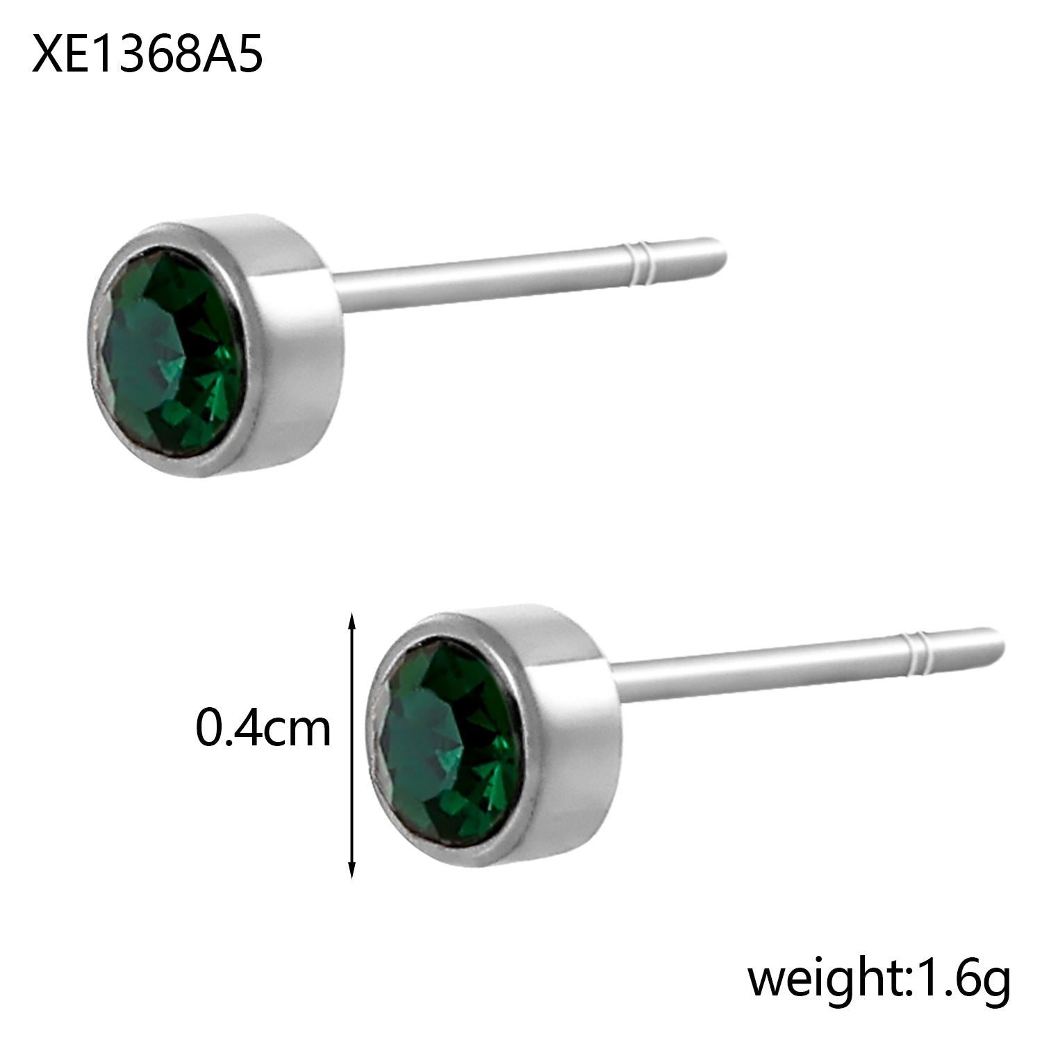 Stainless Steel Gold-plated Birth Stone Constellation Diamond Bone Nail