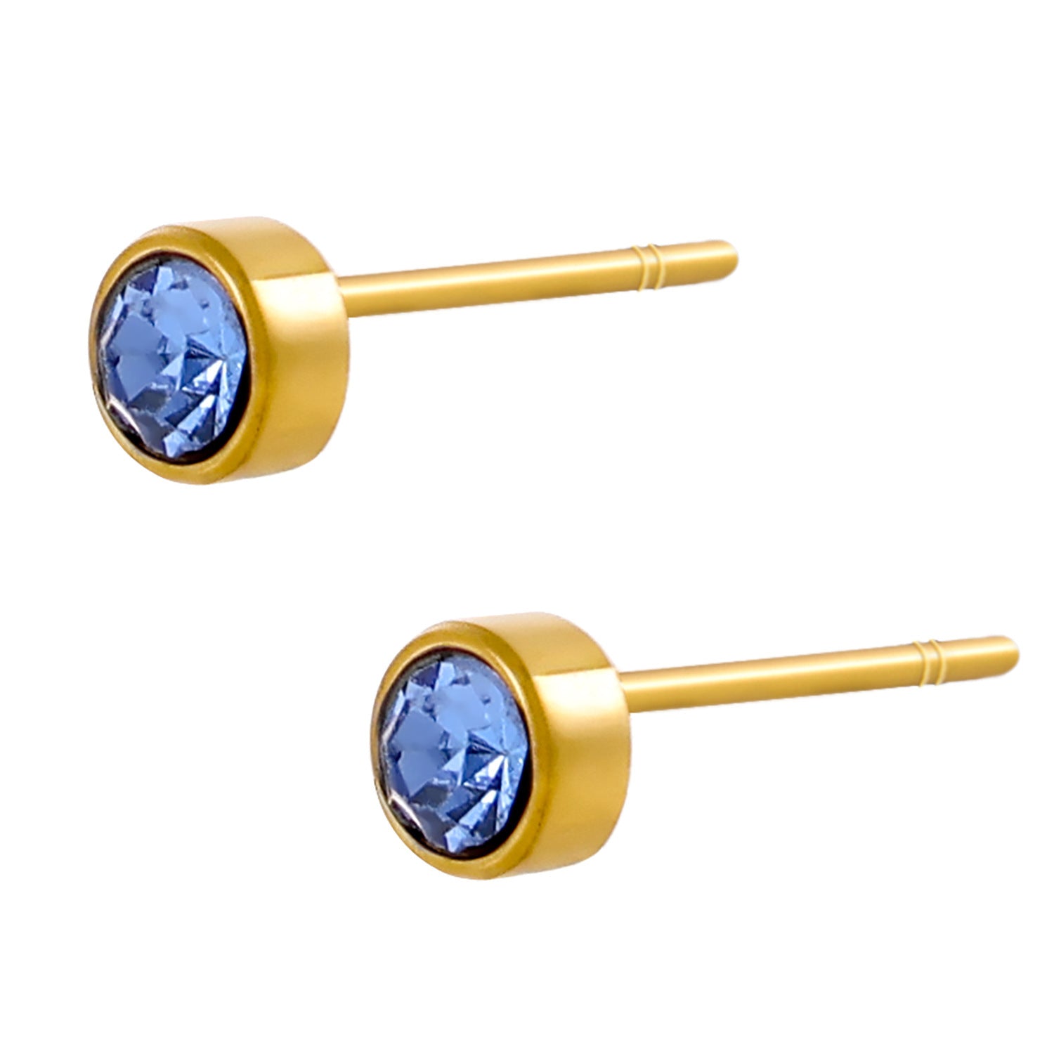 Stainless Steel Gold-plated Birth Stone Constellation Diamond Bone Nail
