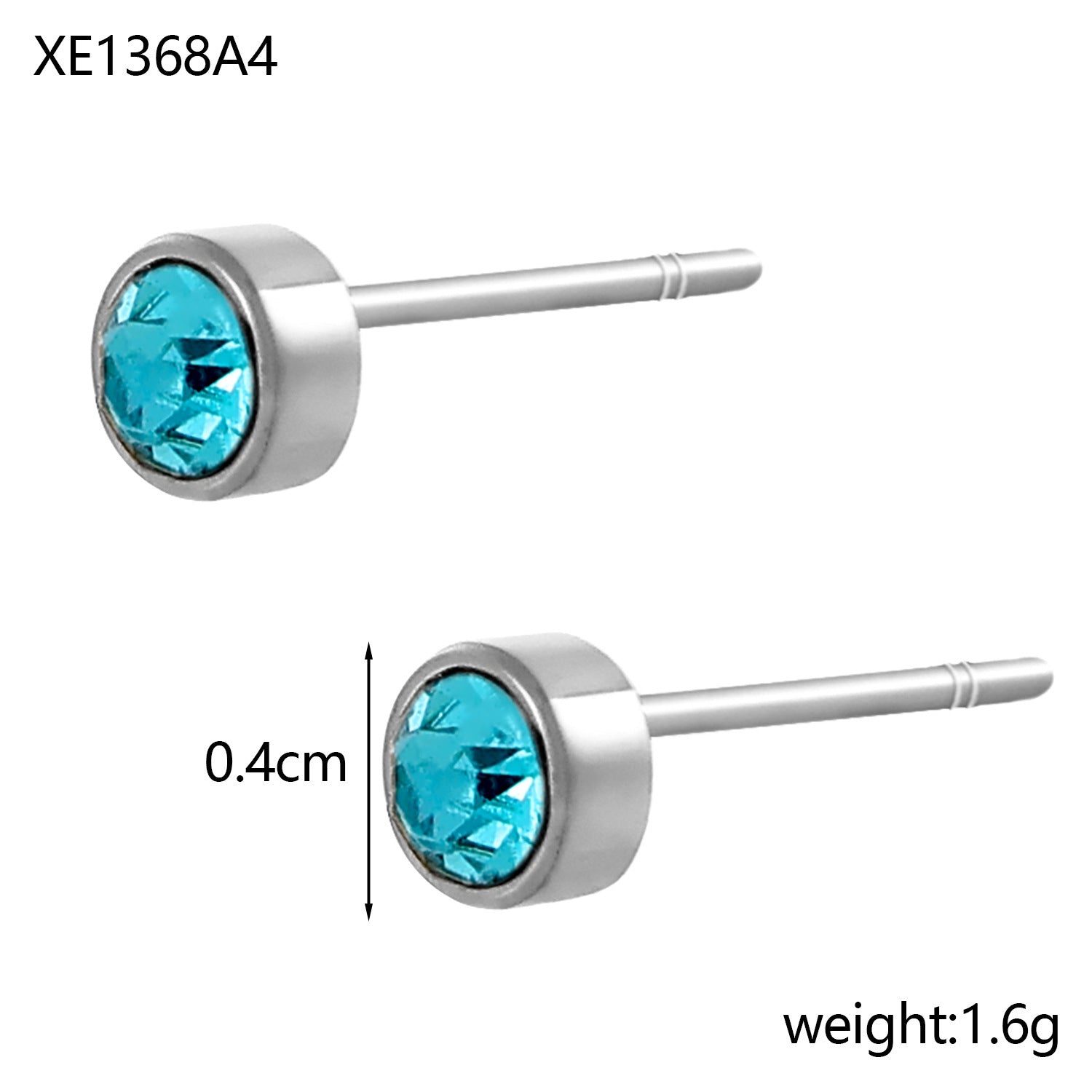 Stainless Steel Gold-plated Birth Stone Constellation Diamond Bone Nail