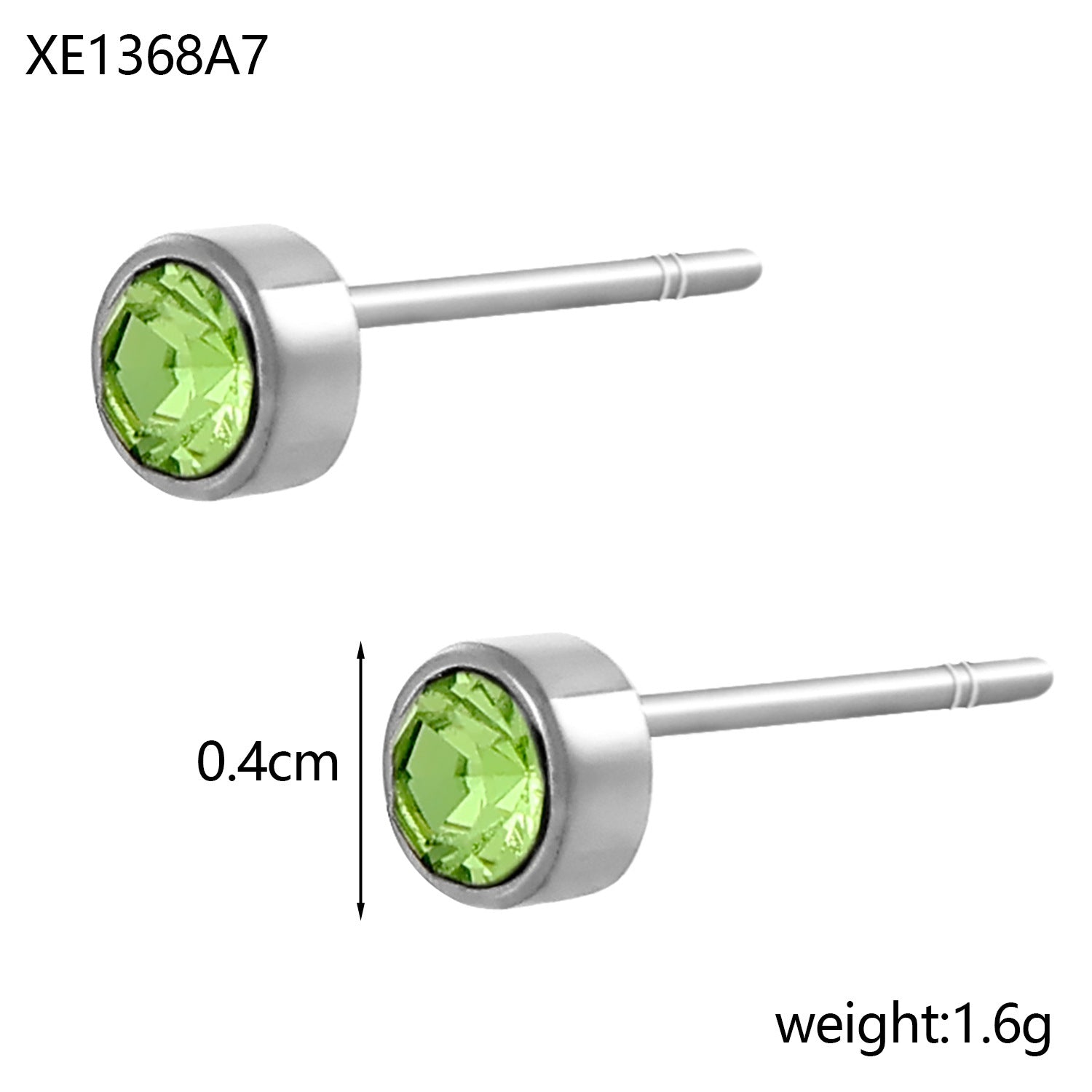 Stainless Steel Gold-plated Birth Stone Constellation Diamond Bone Nail