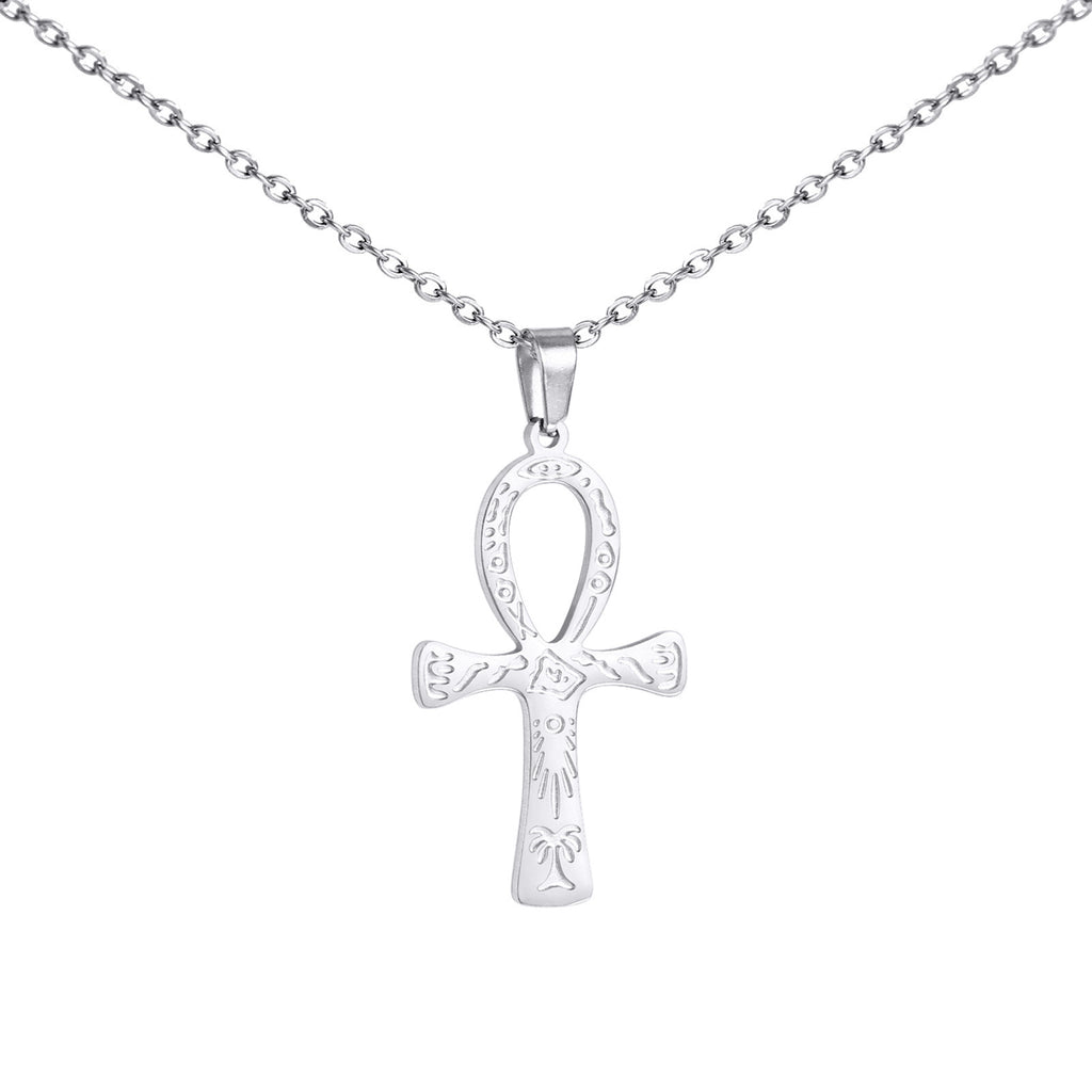 Fashion Simple Trend One-piece Delivery Personalized Corrosion Rune Cross Pendant Stainless Steel Necklace