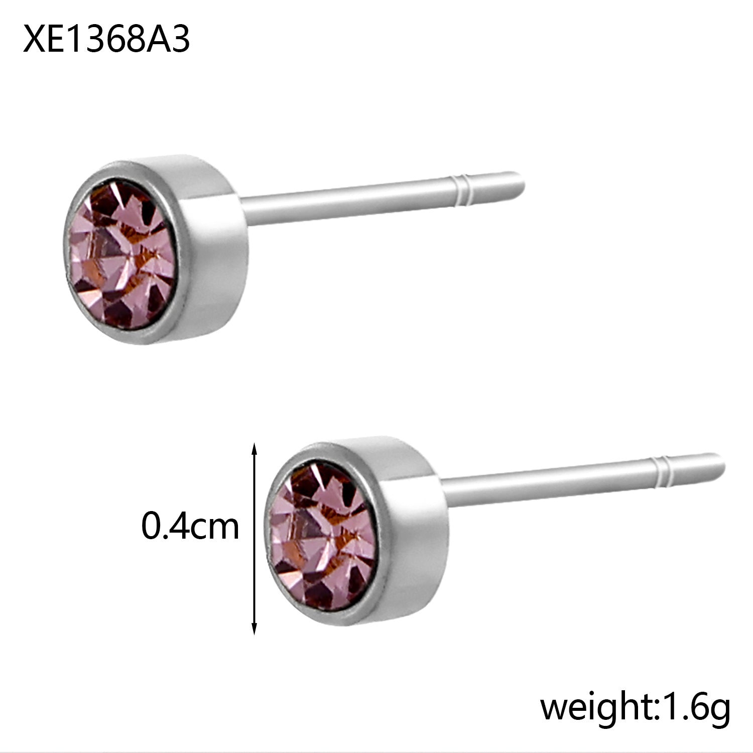 Stainless Steel Gold-plated Birth Stone Constellation Diamond Bone Nail