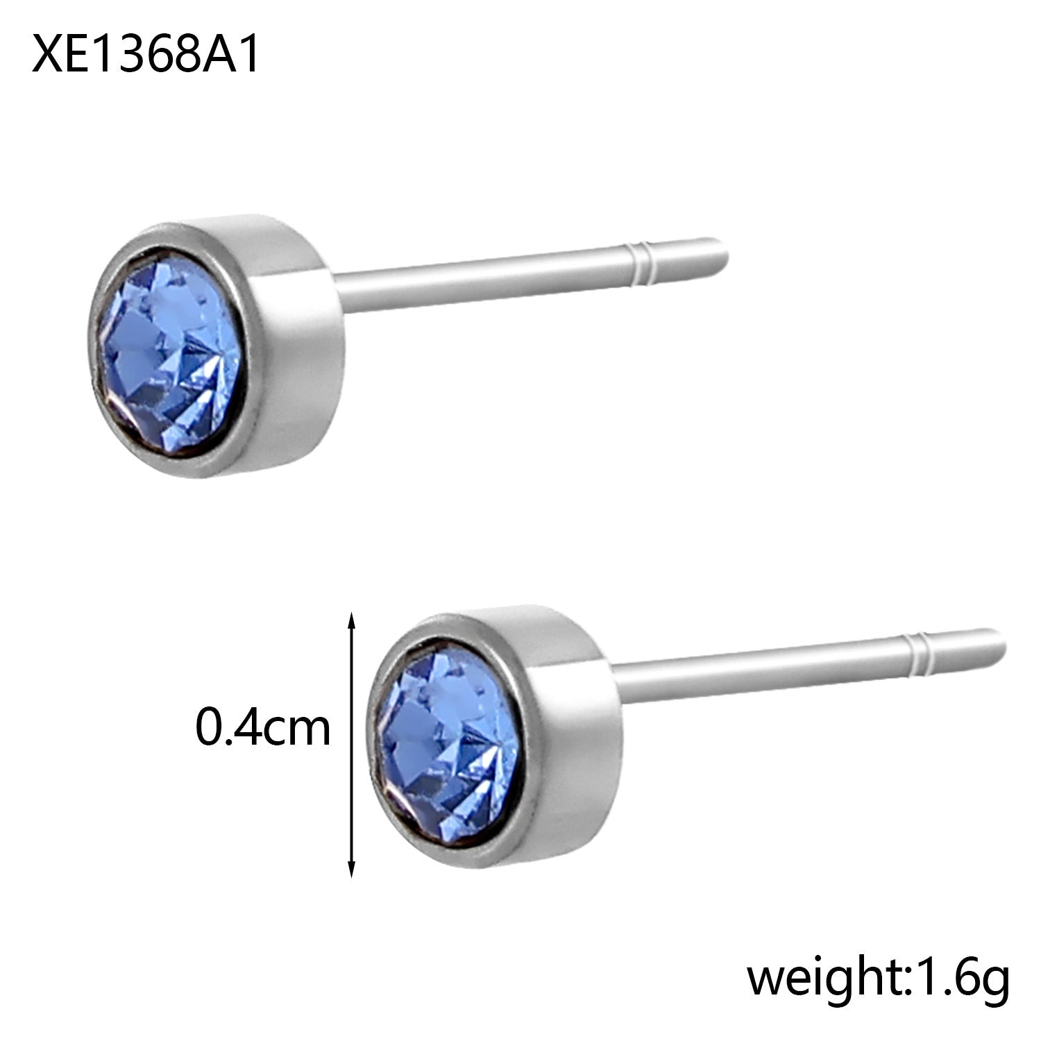 Stainless Steel Gold-plated Birth Stone Constellation Diamond Bone Nail